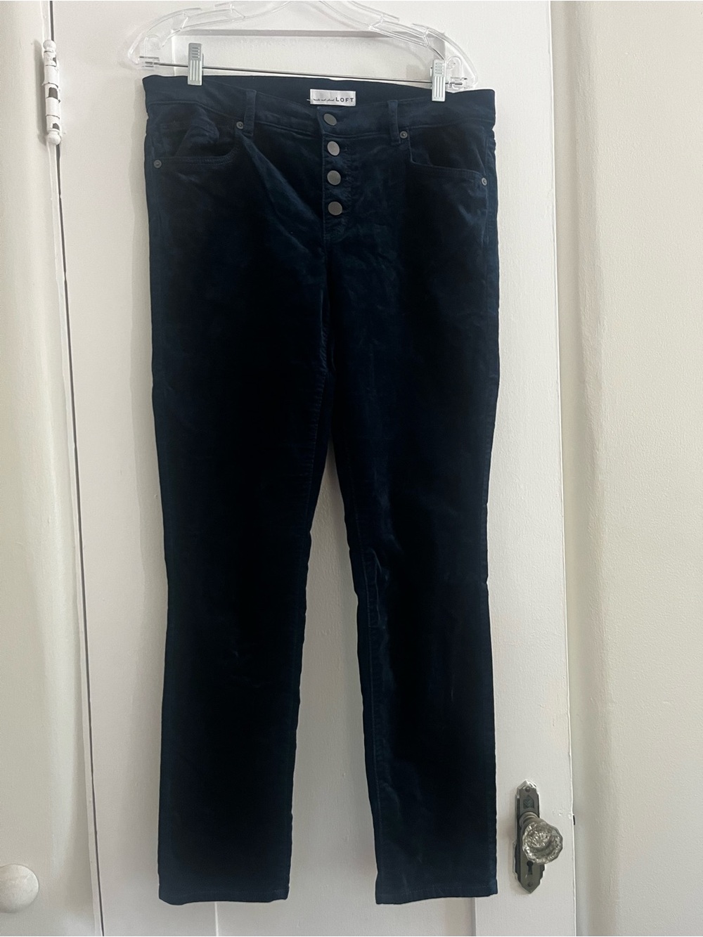 LOFT Dark Navy Velvet Modern Skinny Jeans - Size 29/8